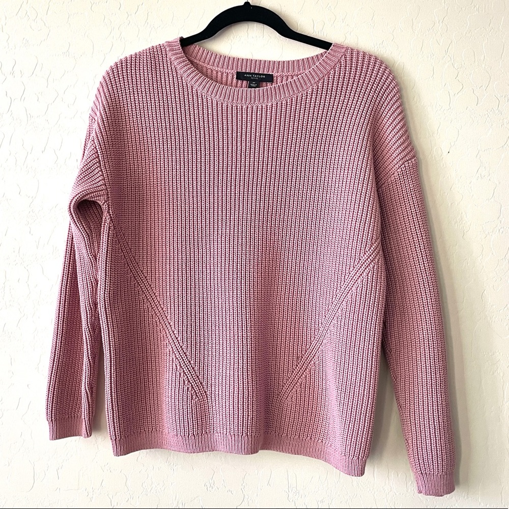 ANN TAYLOR petite pink sweater